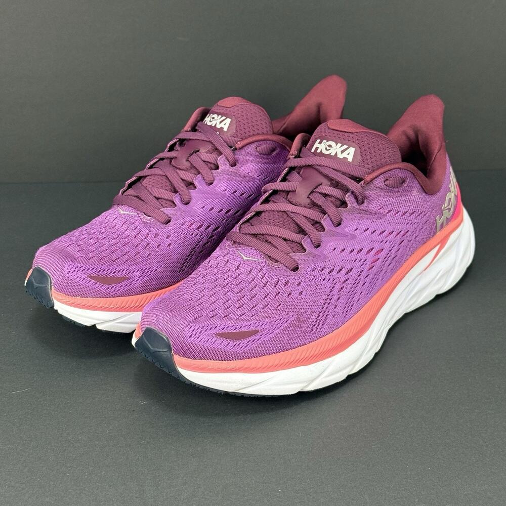 Hoka One One Clifton 8 Women’s Size 9.5B Purple Running Shoes Comfort Pre-Owned